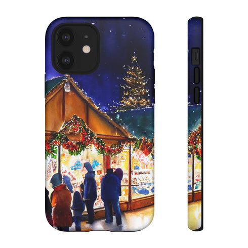 Shopping at the Christmas Market - Impact Resistant Phone Case iPhone 12 Matte